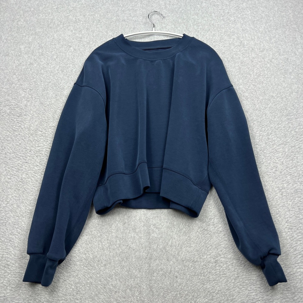 Lululemon Perfectly Oversized Cropped Crew Womens 8* Blue Softstreme W3EZLS